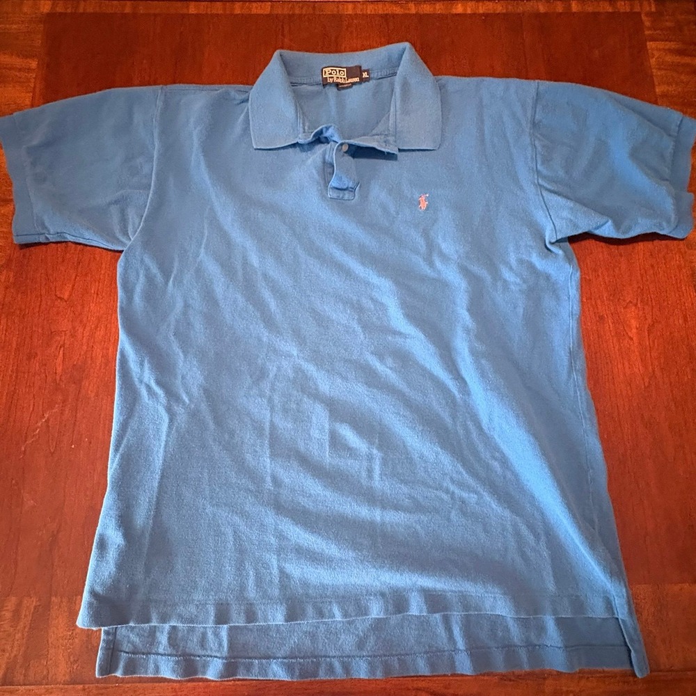 Polo Ralph Lauren Blue Polo Shirt Classic Pony Logo Mens XL Short Sleeve